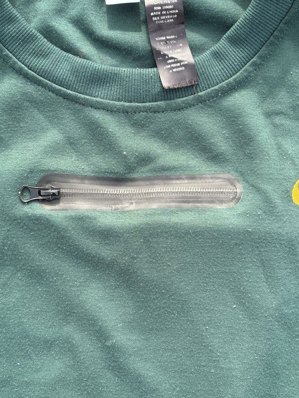 Vintage Nike Sweatshirt Color Block Men’s Lg Green Y2K Athletic Streetwear - Picture 4 of 7